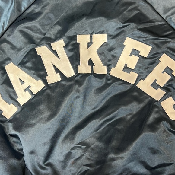 Vintage Rare New York Yankees Chalkline Satin Jacket XL MLB 90s Spellout - Picture 8 of 10